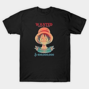 Wanted "DEAD OR ALIVE" Monkey D Luffy T-Shirt